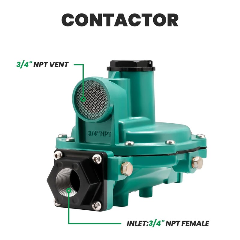 Watflow LP-Gas Equipment with Two Stage Propane Regulator, Back Mount, 3/4" x 3/4" NPT - Image 2